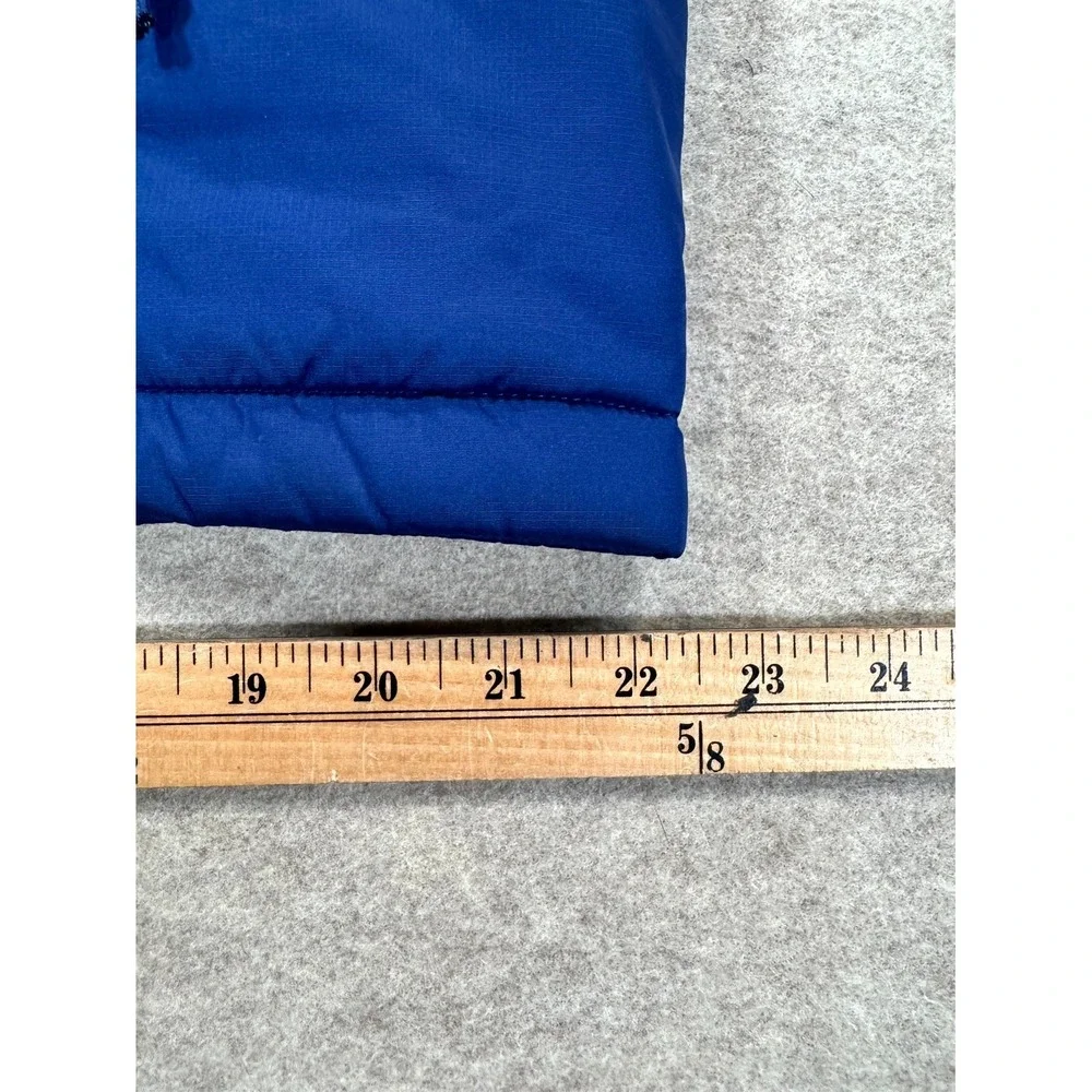 The North Face 550 Down Puffer Vest Mens Large Blue Embroidered Logo Full Zip